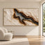 Cream Hand-Painted 3D Textured Oil Painting, Dark Mineral Vein Wall Art #4AKNUHGG