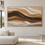 Brown Cream Hand-Painted 3D Textured Oil Painting, Rolling Strata Wall Art #WMVP53K9