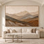 Earth Tone Hand-Painted 3D Textured Oil Painting, Mountain Layers Wall Art #I787QXE3