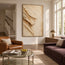 Cream Hand-Painted 3D Textured Oil Painting, Sweeping Organic Layers #0O23IRH8