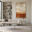 Cream and Rust Hand-Painted Oil Painting, Layered Earth-Tone Abstract #AR0DPNNU