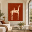 Burnt Orange Hand-Painted Oil Painting, Spotted Horse with Stacked Goblets #ISDV5ZX3