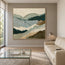 Sage Green Hand-Painted Oil Painting, Layered Mountain Landscape #PWVHIXYY