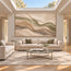 Beige Hand-Painted 3D Textured Oil Painting, Olive and Cream Wave Layers #OF6D6DT0