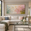 Cream and Pink Hand-Painted Oil Painting, Cascading Floral Petals #AN8LZER5