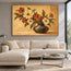 Yellow Hand-Painted Oil Painting, Cream and Orange Floral Bouquet #8FD36JJN