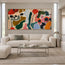 Multicolor Hand-Painted Oil Painting, Organic Botanical Abstract #E0BD42T9