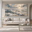 Blue-Gray Hand-Painted Oil Painting, Breaking Waves and Open Sky #KJ75TCEM