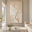 Ivory Hand-Painted 3D Textured Oil Painting, Winding Channel Wall Art #FFC33IEH