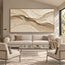 Beige Hand-Painted 3D Textured Oil Painting, Sweeping Layered Wave Abstract #6YZ3XFNK