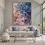 Blue and Blush Hand-Painted Oil Painting, Blue and Blush Abstract Marks #YO8L63PE