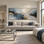 Gray Hand-Painted 3D Textured Oil Painting, Dark Layers and Gold Tones #X6RDSFYU