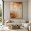 Cream and Warm Brown Hand-Painted Oil Painting, Soft Organic Abstract #97YZ35BG
