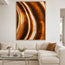 Amber Brown Hand-Painted 3D Textured Oil Painting, Flowing Streaks Wall Art #77Z7AGGF