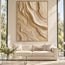Beige Hand-Painted 3D Textured Oil Painting, Layered Contours Wall Art #CVIFU9CW