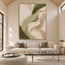 Cream and Sage Hand-Painted Oil Painting, Flowing Abstract Ribbons #4Y2HPFDD