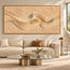 Sand Cream Hand-Painted 3D Textured Oil Painting, Ribbon Wave Wall Art #UOHF8DXB