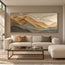 Sand & Taupe Hand-Painted 3D Textured Oil Painting, Layered Wave Abstract Wall Art #J66DZD8R