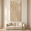 Cream Hand-Painted 3D Textured Oil Painting, Intersecting Arcs Wall Art #84PTAXGM