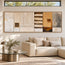 Cream Ochre Hand-Painted 3D Textured Oil Painting, Linear Blocks Wall Art #B57XEPUQ