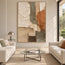 Cream and Terracotta Hand-Painted 3D Textured Oil Painting, Stacked Color Planes #L2DBB7UJ