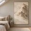 Beige Hand-Painted Mountain Painting, Asymmetric Cream Summit #LEVVY5F3