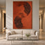 Terracotta Hand-Painted 3D Textured Oil Painting, Curving Ridge Abstract #2GFLXWQT