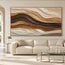Brown Cream Hand-Painted 3D Textured Oil Painting, Rolling Strata Wall Art #WMVP53K9
