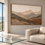 Earth Tone Hand-Painted 3D Textured Oil Painting, Mountain Layers Wall Art #I787QXE3