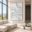 White Hand-Painted 3D Textured Oil Painting, Flowing Waves Wall Art #W2VPSFII