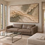 Beige Hand-Painted 3D Textured Oil Painting, Diagonal Layers in Olive Gray #TNHLGOA5