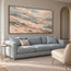 Cream and Blue Gray Hand-Painted Oil Painting, Rolling Coastal Waves #B4FLTKB2