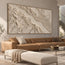 Beige Hand-Painted 3D Textured Oil Painting, Flowing Contour Abstract #A08VGDFU