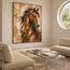 Chestnut Brown Hand-Painted Oil Painting, Expressive Horse Portrait #X4ZDTYL9