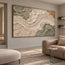 Beige & Sage Hand-Painted 3D Textured Oil Painting, Curved Ribbon Abstract Wall Art #6BLZCD7P