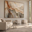 Cream and Gray Hand-Painted 3D Textured Oil Painting, Diagonal Abstract Escarpment #46H337UB