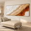 Ivory Sand Hand-Painted 3D Textured Oil Painting, Diagonal Strata Wall Art #VI3X6SLT