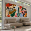 Multicolor Hand-Painted Oil Painting, Organic Botanical Abstract #E0BD42T9