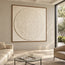Ivory Hand-Painted 3D Textured Oil Painting, Textured Circle Abstract #GFK55X3M