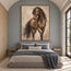 Brown & Beige Hand-Painted Oil Painting, Expressive Horse Wall Art #VSRVKISF