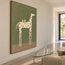 Olive Green Hand-Painted Oil Painting, Spotted Horse Carrying Two Pears #IIUZU07G