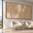 Beige Hand-Painted 3D Textured Oil Painting, Concentric Circles Wall Art #JMOPNPCU