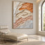 Ivory and Peach Hand-Painted 3D Textured Oil Painting, Layered Organic Abstract #QOJT9JV1