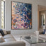 Blue and Blush Hand-Painted Oil Painting, Blue and Blush Abstract Marks #YO8L63PE