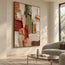 Earth-Tone Hand-Painted 3D Textured Oil Painting, Terracotta & Olive Color-Block Abstract Wall Art #I1ML7OIB