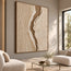 Cream Taupe Hand-Painted 3D Textured Oil Painting, Central Ravine Wall Art #8OE57EYP
