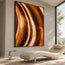 Amber Brown Hand-Painted 3D Textured Oil Painting, Flowing Streaks Wall Art #77Z7AGGF