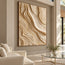 Beige Hand-Painted 3D Textured Oil Painting, Layered Contours Wall Art #CVIFU9CW