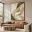 Cream and Sage Hand-Painted Oil Painting, Flowing Abstract Ribbons #4Y2HPFDD