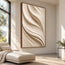 Ivory Hand-Painted 3D Textured Oil Painting, Sweeping Folds Wall Art #VZQ7TCW3